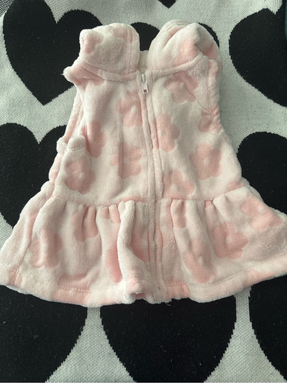 Penelope Mack Light Pink Plush Baby Vest with Hood